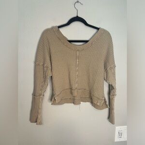 We the free tan thermal crop top